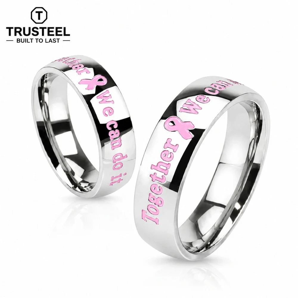 316L stainless steel cancer together we can do it men’s women’s size 6